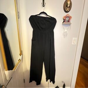 Fashion Brand Company - Black Linen Strapless Jumpsuit - sz L